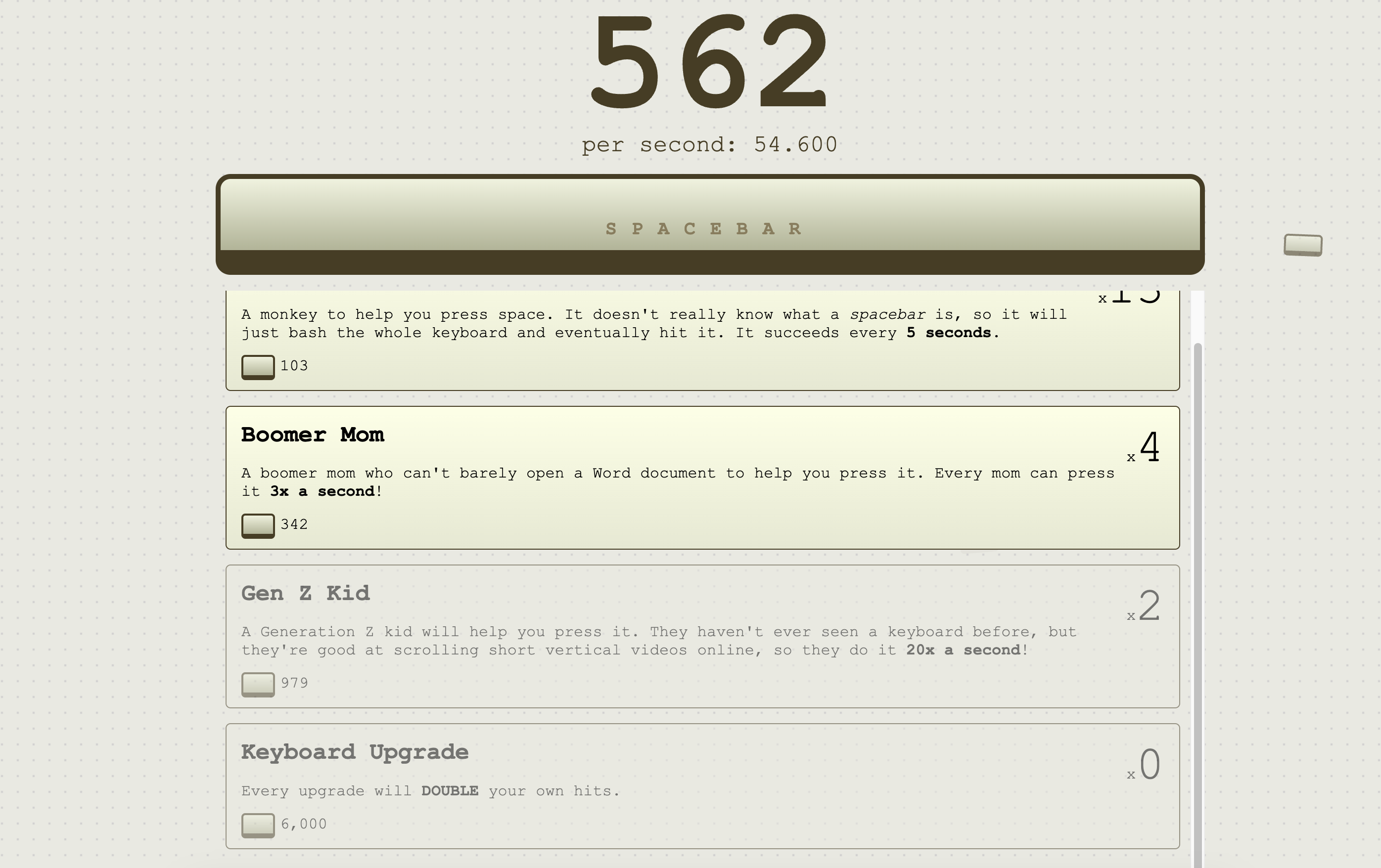 Spacebar Clicker - Free Online Clicker Game
